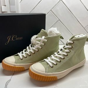 NIB Jcrew canvas high top in pistachio